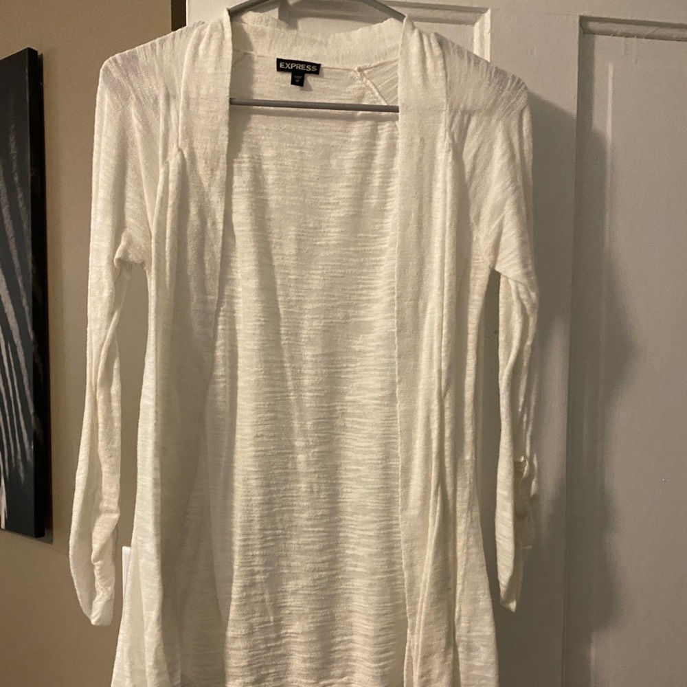 Heathered white cardigan